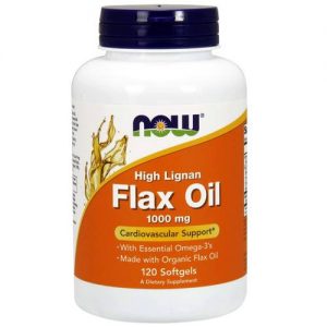 Now Foods, Óleo de Linhaça 1000 mg - 120 Cápsulas em Gel
