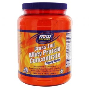 Now Foods, Whey Protein Grass-Fed Concentrado, Baunilha Cremosa - 544 g (1.2 Lbs)