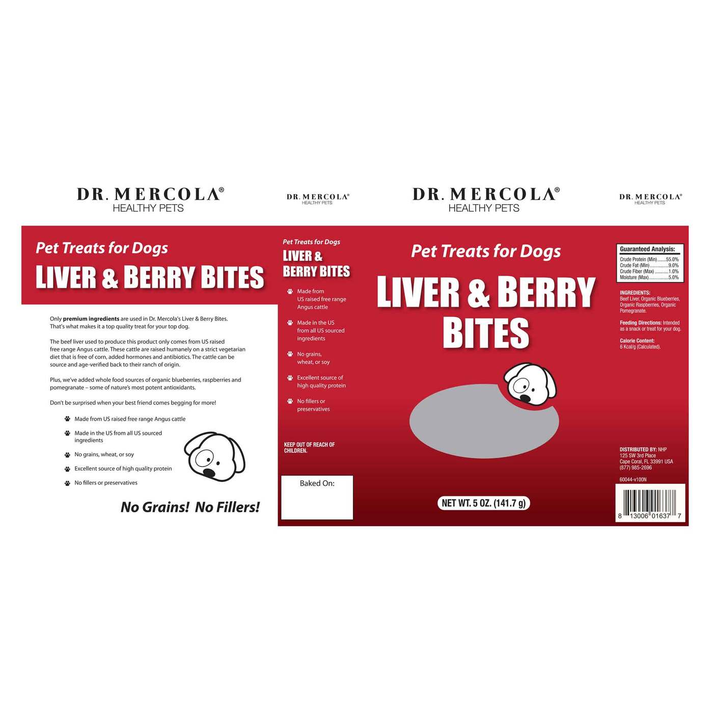 Dr. Mercola, Mordidas de figado e frutos - Petiscos para cães - 141,7g - Imagem 2