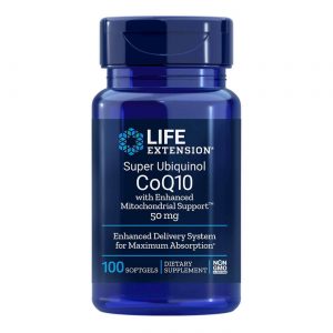 Life Extension Super Ubiquinol CoQ10 com Suporte mitocondrial reforçada 50 mg 100 Cápsulas