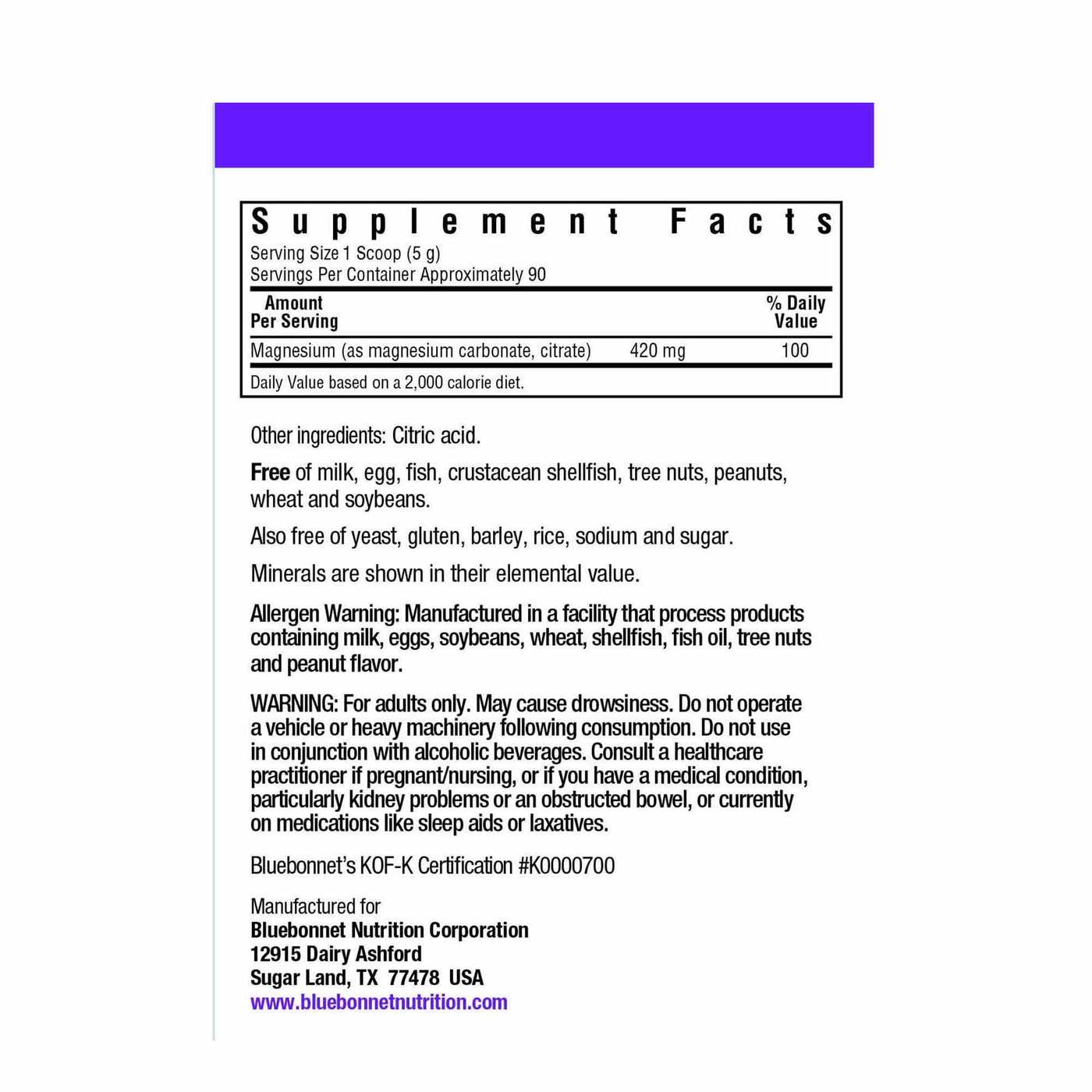 Bluebonnet Nutrition Simply Calm Unflavored 454 g - Imagem 2