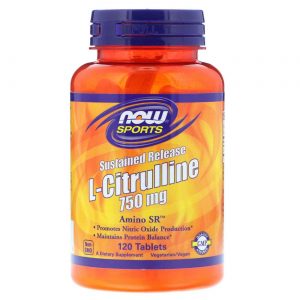 Now Foods, L-Citrullina Liberação Sustentada 750 mg - 120 Tabletes