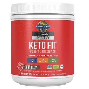 Garden of Life Dr. Formulado Keto Fit Shake Perda De Peso - Chocolate - 12.52 oz (355 g)