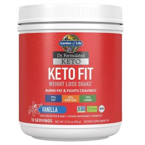 Garden of Life Dr. Formulado Keto Fit Shake Perda De Peso - Baunilha - 355 g (12,52 oz)