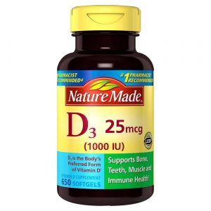 Nature Made, Vitamina D3 25 mcg - 650 Cápsulas em Gel