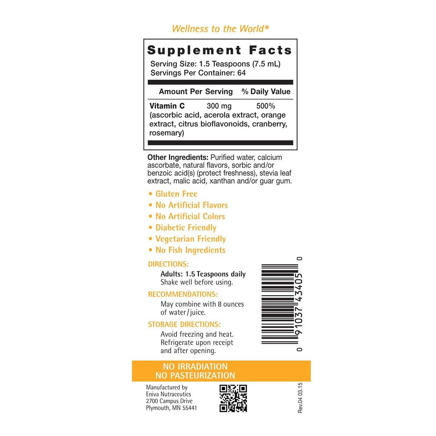 Eniva Vitamin C Complex Liquid Concentrate - 16 fl oz (480 ml) - Imagem 2