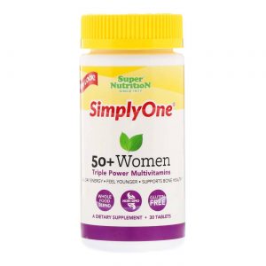 Super Nutrition, SimplyOne® Multivitaminas de Força Tripla para Mulheres - 30 Comprimidos