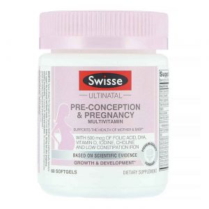 Swisse Ultinatal, Multivitamínico Pré-concepção e Gravidez - 60 Cápsulas em Gel