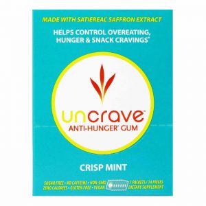 Uncrave - Goma Anti Fome Sabor Menta Crocante - 7 Pacotes / 14 peças