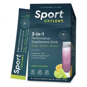 Oxylent 3-In-1 Performance Supplement Drink Powder Lemon Lime - 15 Packets