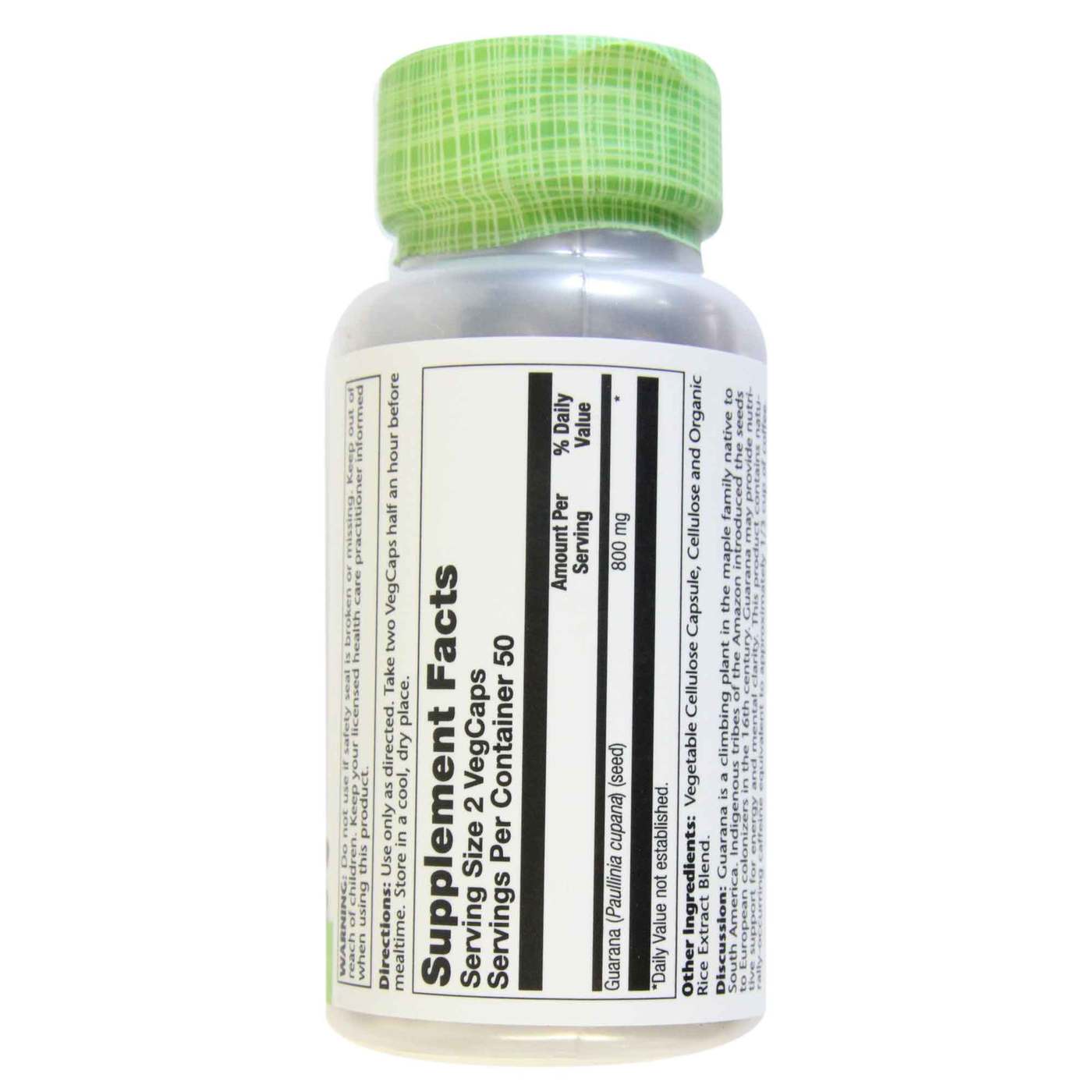 Solaray, Guaraná - 100 Cápsulas - Imagem 3