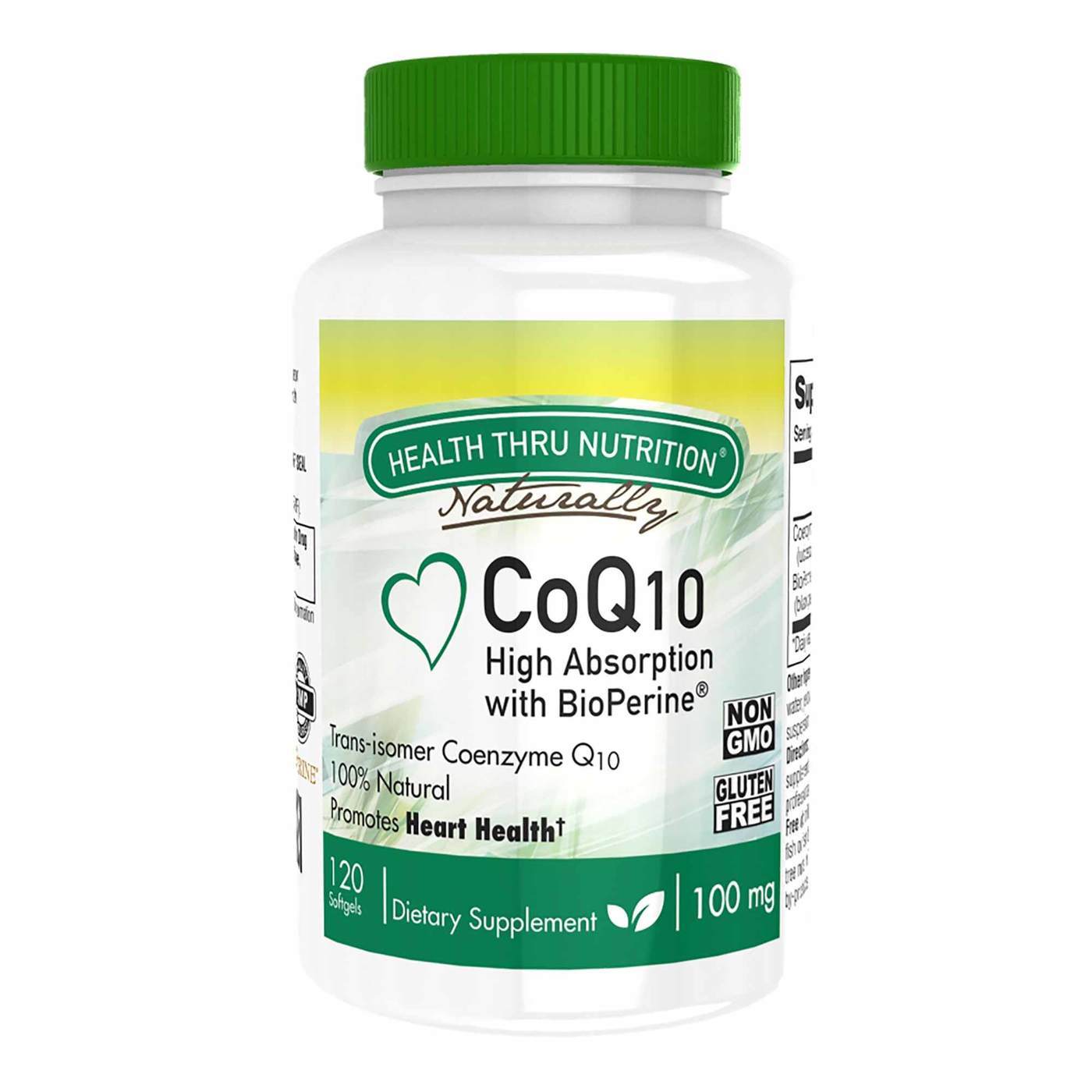 Health Thru Nutrition CoQ10 100mg with Bioperine - 120 Softgels