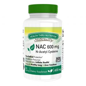 Health Thru Nutrition, N-Acetil Cisteína NAC 600mg - 60 Cápsulas Vegetarianas