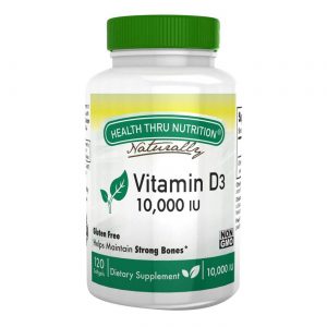 Health Thru Nutrition, Vitamina D3 10,000 IU - 120 Cápsulas em Gel