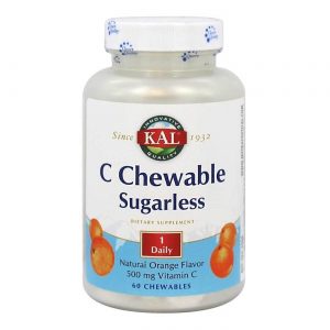 Kal, Vitamina C, Sem Açúcar - Laranja - 60 Pastilhas Mastigáveis