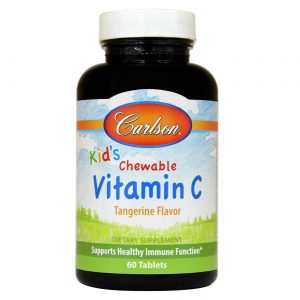 Carlson Labs, Vitamina C Infantil, Tangerina - 60 Tabletes