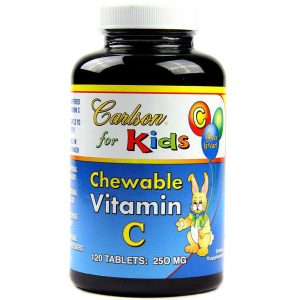 Carlson Labs, Vitamina C Mastigável, Sabor Tangerina - 120 Tabletes