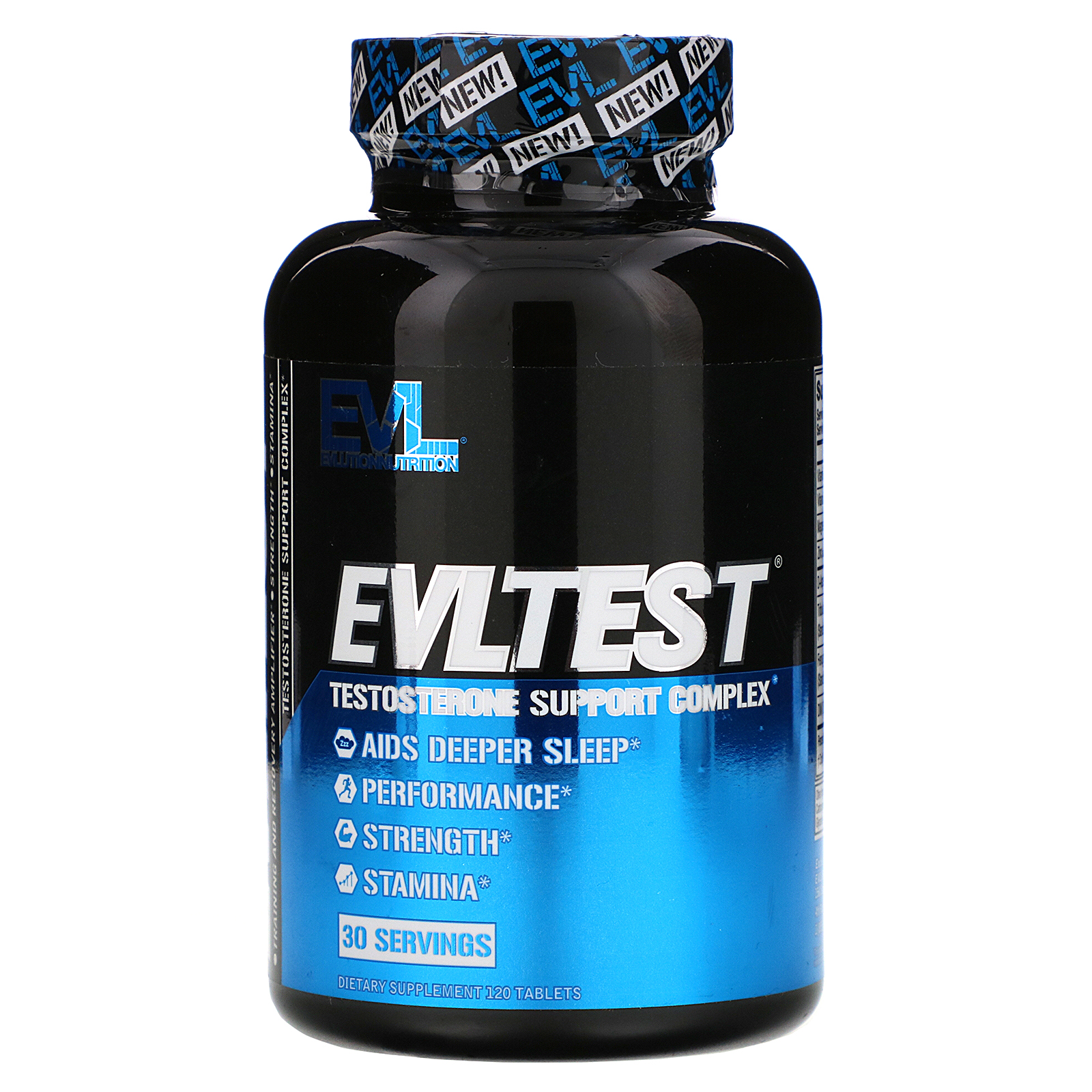 EVLution Nutrition, EVLTest, Complexo de suporte à testosterona, 120 comprimidos