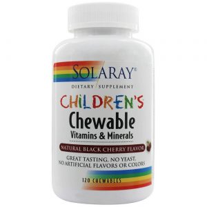 Solaray, Multivitamínico Infantil Mastigáveis, Cereja - 120 Mastigáveis