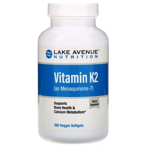 Lake Avenue Nutrition, Vitamina K2 (como Menaquinona-7), 50 mcg, 360 Cápsulas Gelatinosas Vegetais