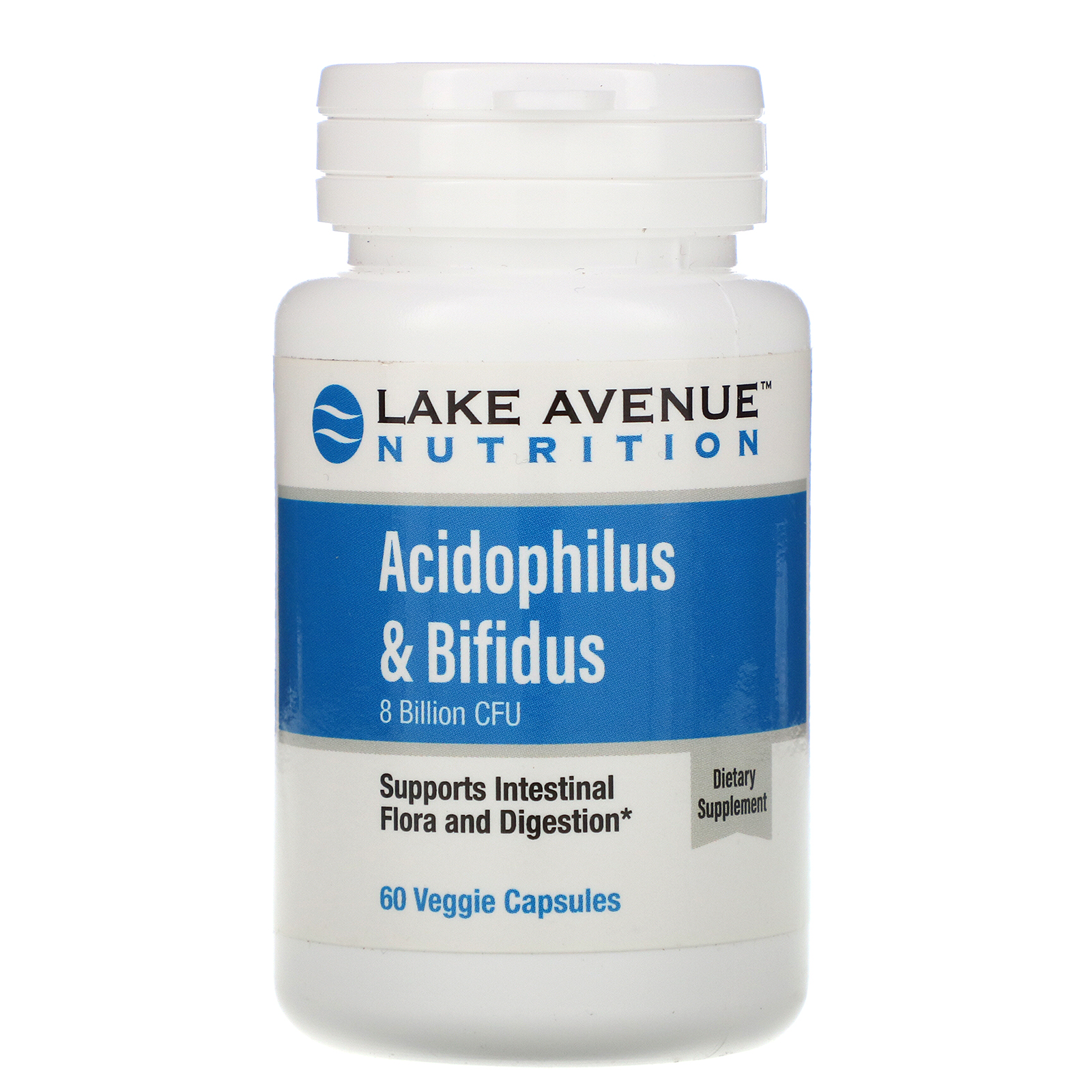 Lake Avenue Nutrition, Acidophilus & Bifidus, Probiotic Blend, 8 Billion CFU, 60 Veggie Capsules