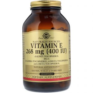 Solgar, Vitamina E de Origem Natural, 268 mg (400 UI), 250 Cápsulas Softgel