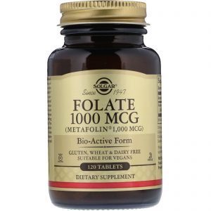 Solgar, Folato como Metafolina, 1.000 mcg, 120 Comprimidos