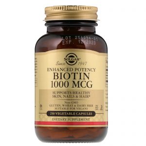 Solgar, Biotina, 1.000 mcg, 250 Cápsulas Vegetais
