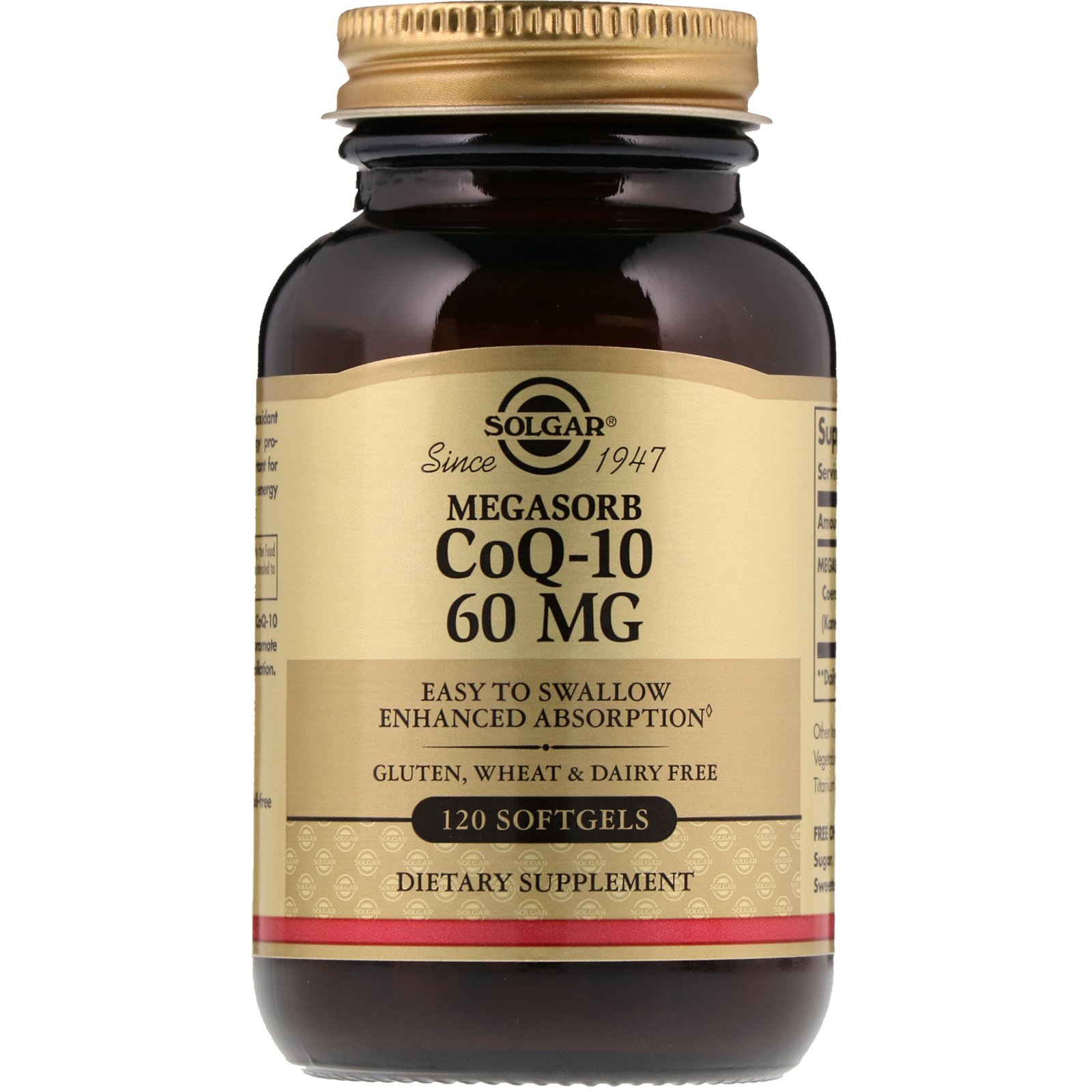 Solgar, CoQ-10, Megasorb, 60 mg, 120 Cápsulas Softgel