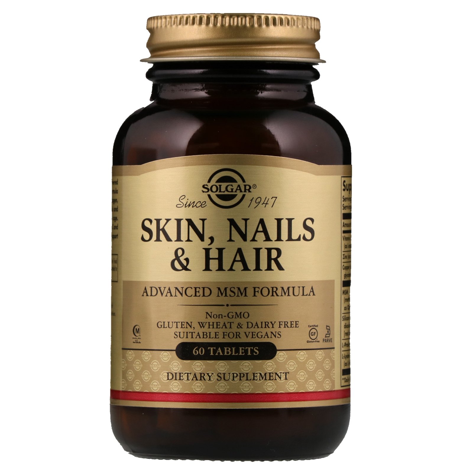 Solgar, Skin, Nails & Hair, Advanced MSM Formula, 60 Comprimidos