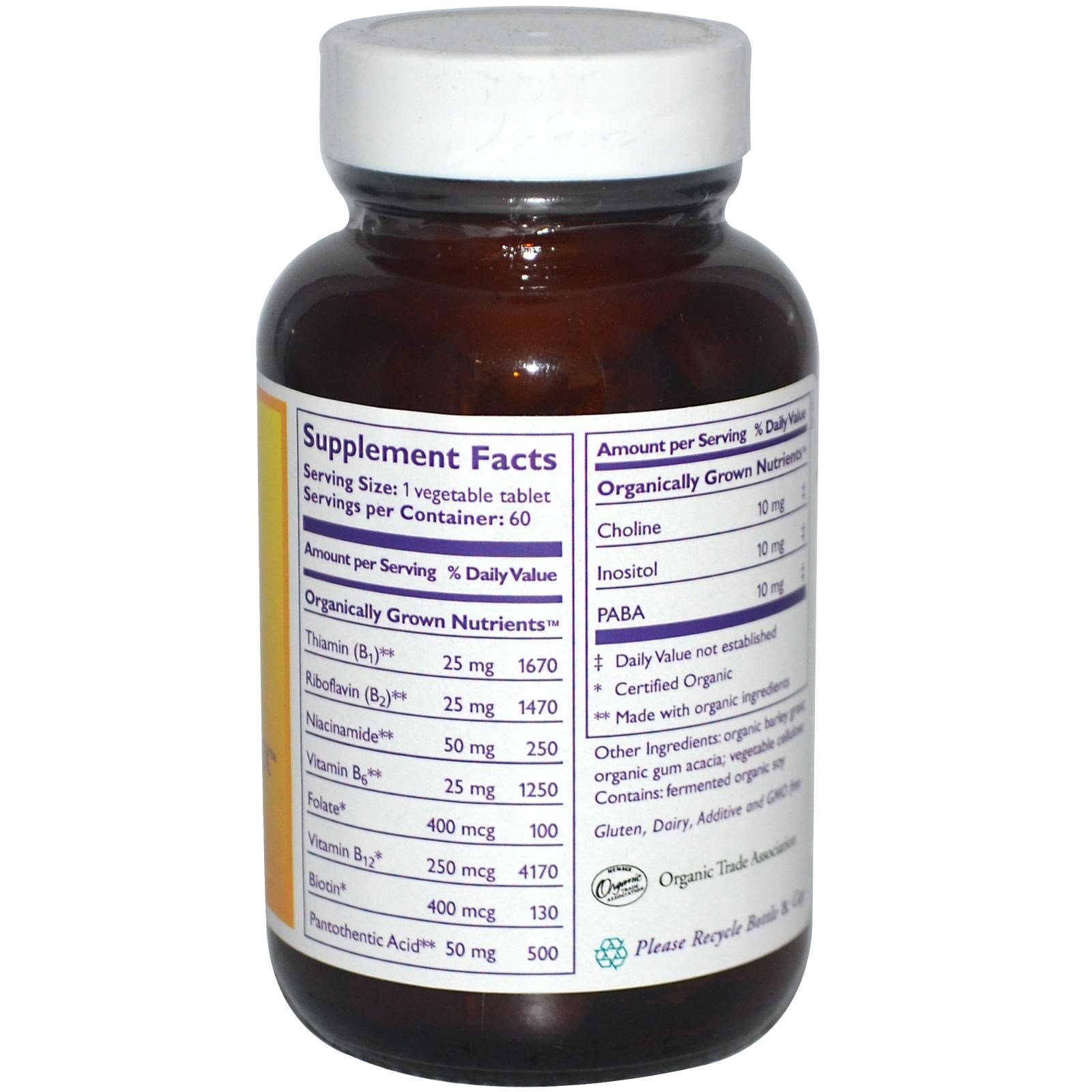 The Synergy Company, Organic Super B-Complex, 60 Comprimidos Vegetais - Imagem 2