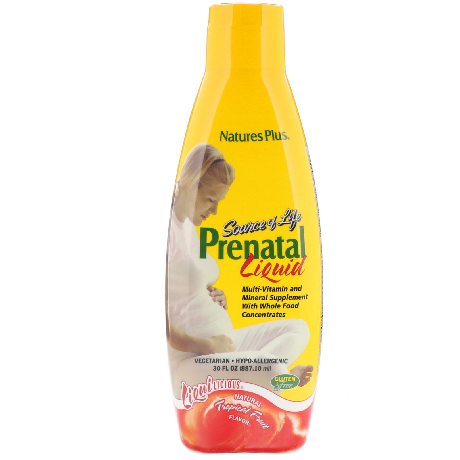 Nature's Plus, Fonte de Vida, Líquido Pré-natal, Sabor Natural de Frutas Tropicais, 30 fl oz (887,10 ml)