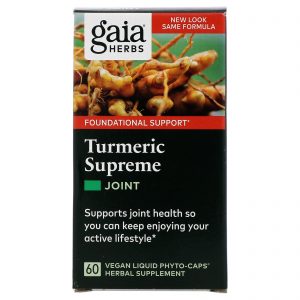 Gaia Herbs, Açafrão supremo, Articulações, 60 Fitocápsulas líquidas veganas