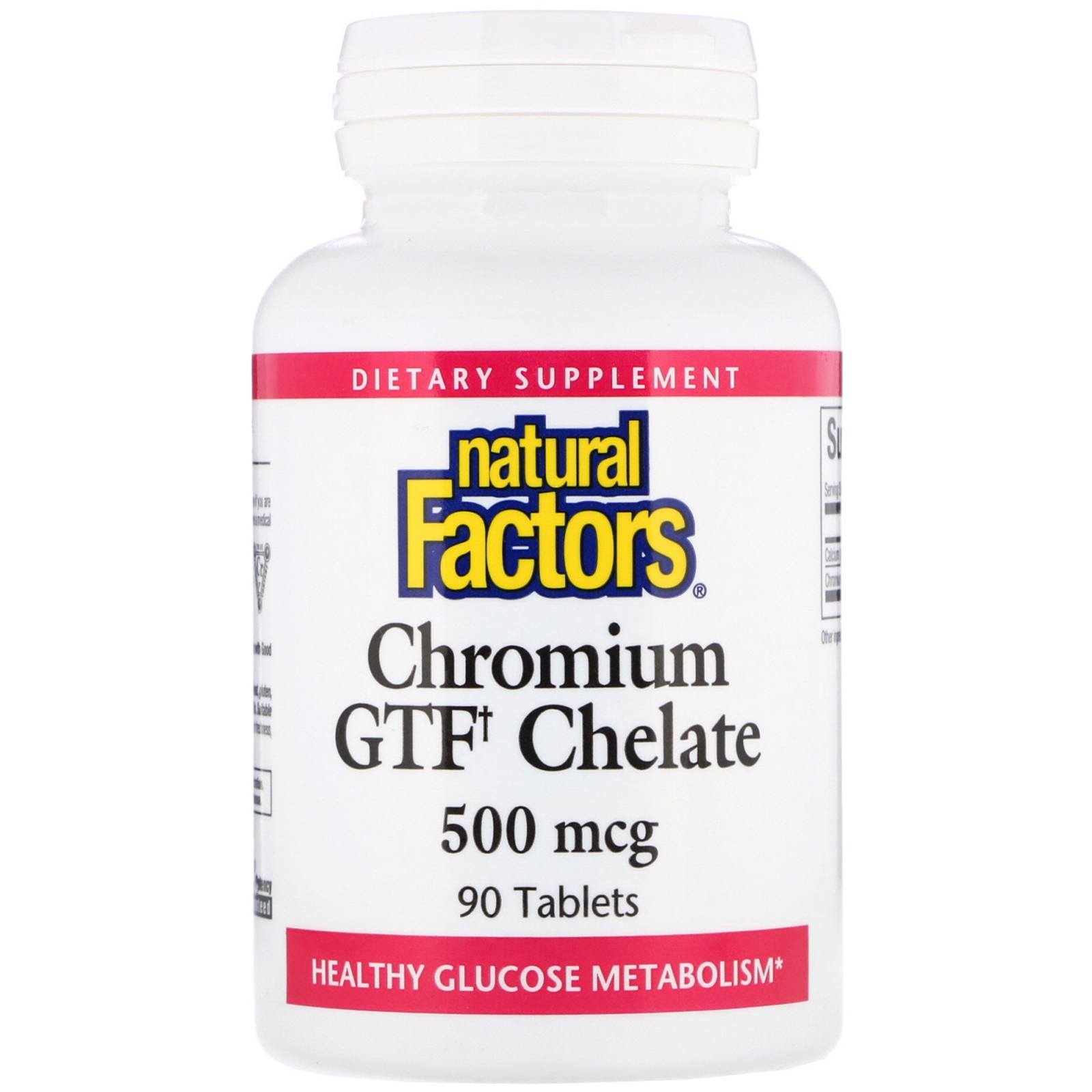 Natural Factors, Quelato de Cromo GTF, 500 mcg, 90 Comprimidos
