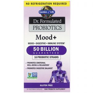 Garden of Life, Dr. Formulated Probiotics, Mood+, 60 Cápsulas Vegetais