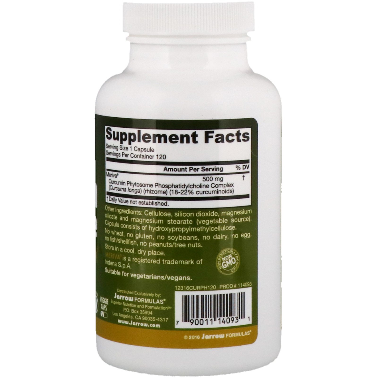 Jarrow Formulas, Fitossomo de Curcumina com Meriva, 500 mg, 120 Cápsulas Vegetais - Imagem 2