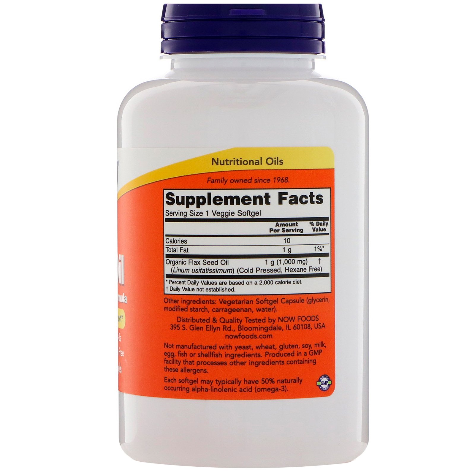 Now Foods, Óleo de Linhaça, 1.000 mg, 120 Cápsulas Vegetarianas - Imagem 2