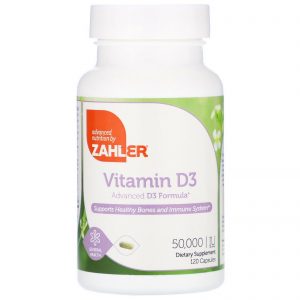 Zahler, Vitamina D3, 50.000 UI, 120 Cápsulas