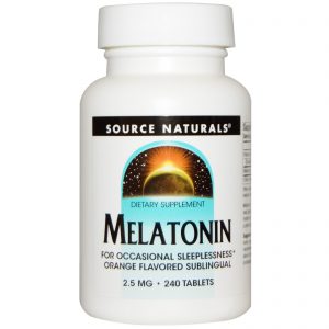 Source Naturals, Melatonina, Laranja, 2,5 mg, 240 Pastilhas