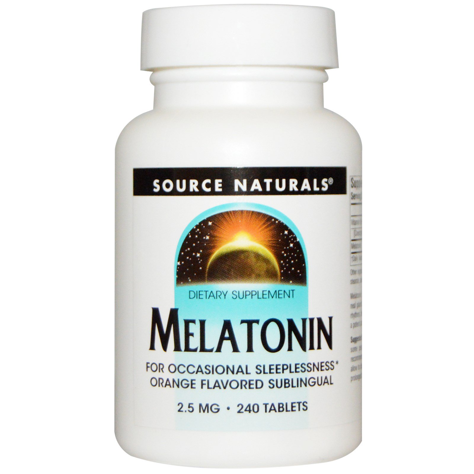 Source Naturals, Melatonina, Laranja, 2,5 mg, 240 Pastilhas