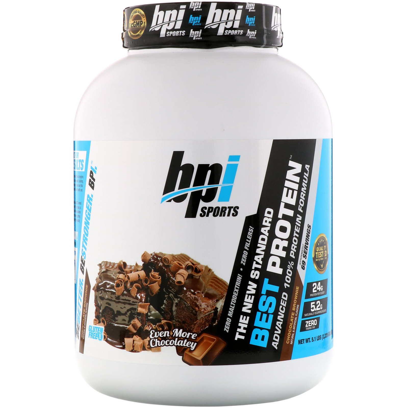 BPI Sports, Best Protein, Fórmula de Proteína 100% Avançada, Brownie de Chocolate, 5,1 lbs (2.329 g)