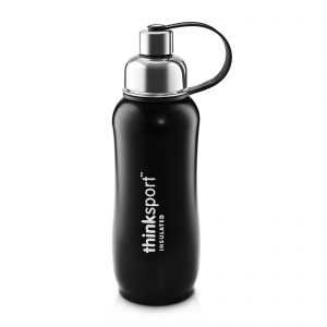 Think, Thinksport, Insulated Sports Bottle, Black, 25 oz (750 ml)