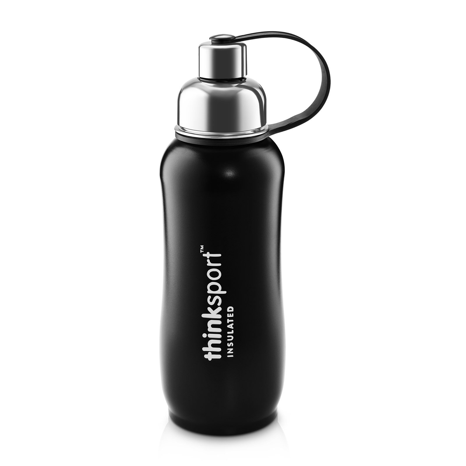 Think, Thinksport, Insulated Sports Bottle, Black, 25 oz (750 ml)