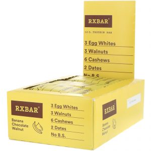 RXBAR, Barra de Proteína, Banana, Chocolate e Noz, 12 Barras, 1,83 oz (52 g) Cada
