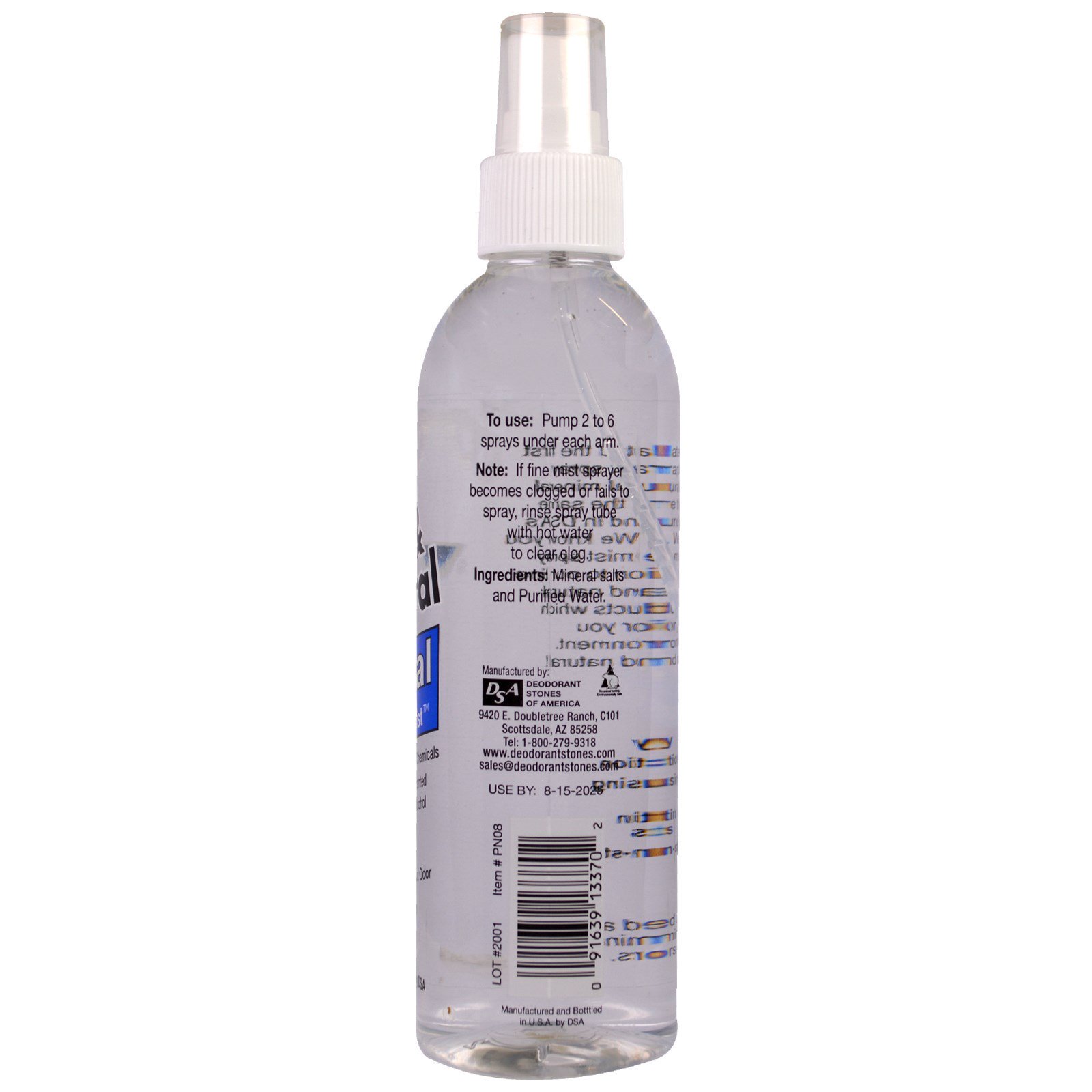 Thai Deodorant Stone, Puro e Natural, Crystal Deodorant Mist, Sem Aroma, 240 ml (8 oz) - Imagem 2