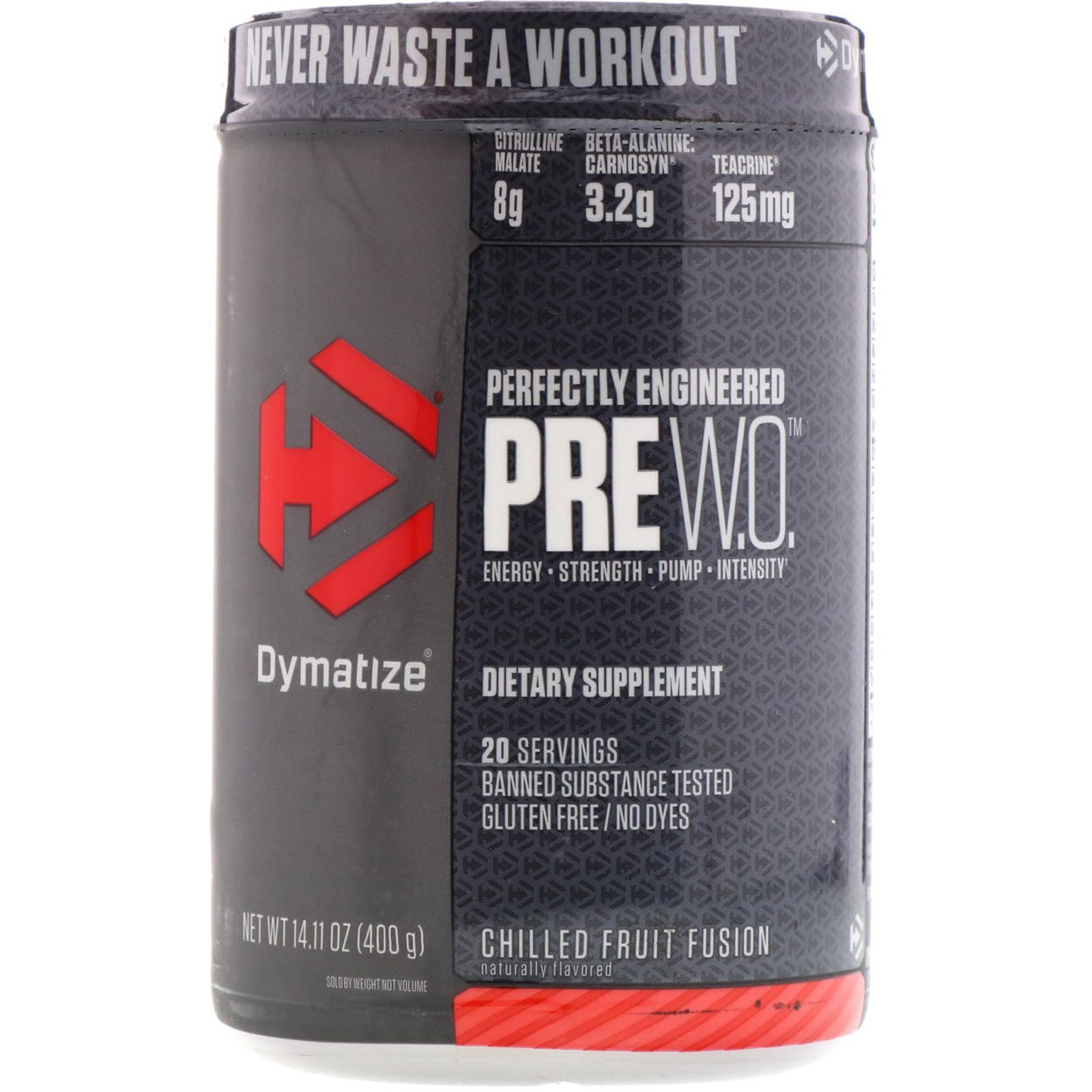 Dymatize Nutrition, Pré-treino, Fusão de Frutas Geladas, 14,11 oz (400 g)