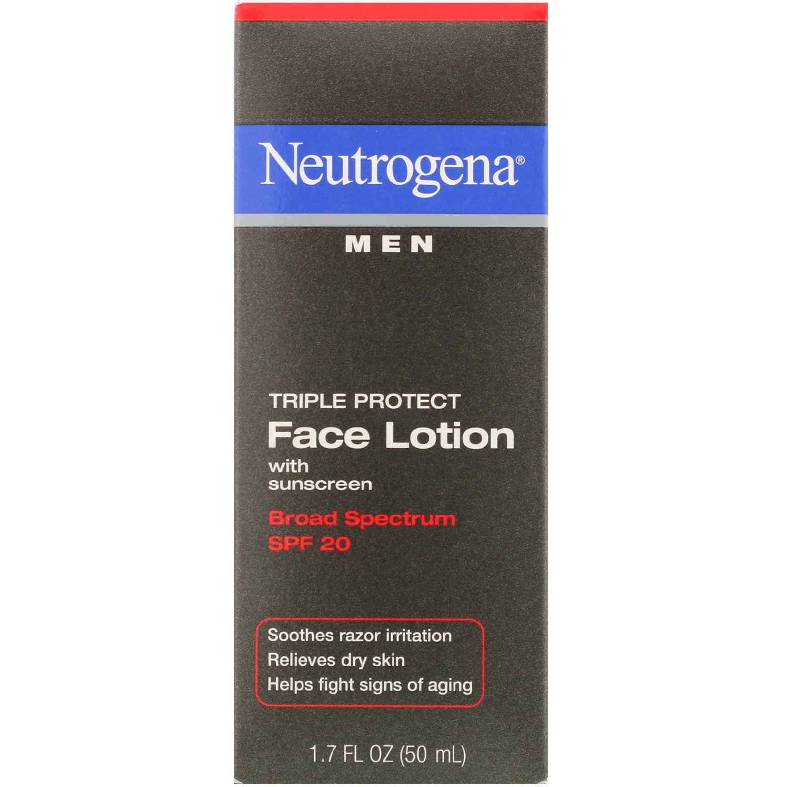 Neutrogena, Para Homens, Loção Facial de Tripla Proteção com Protetor Solar, FPS 20, 1,7 fl oz (50 ml) - Imagem 2