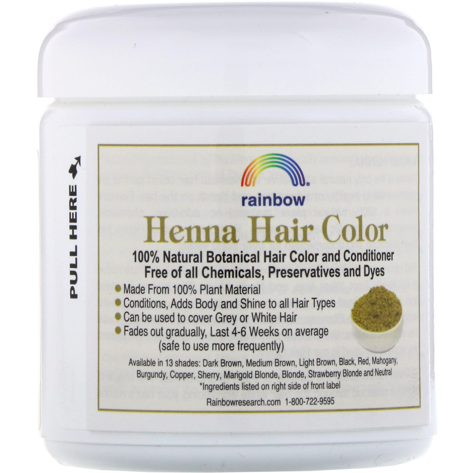 Rainbow Research, Henna, Coloração e Condicionador, Burgundy (Castanho Avermelhado Escuro, 4 oz (113 g) - Imagem 2