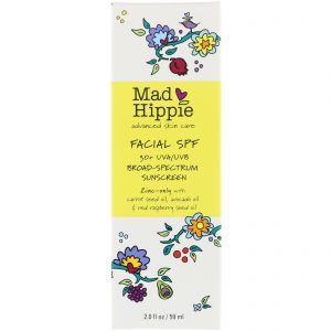Mad Hippie Skin Care Products, Protetor Solar Facial de Amplo Espectro FPS 30+ UVA/UVB, 2,0 oz (59 g)