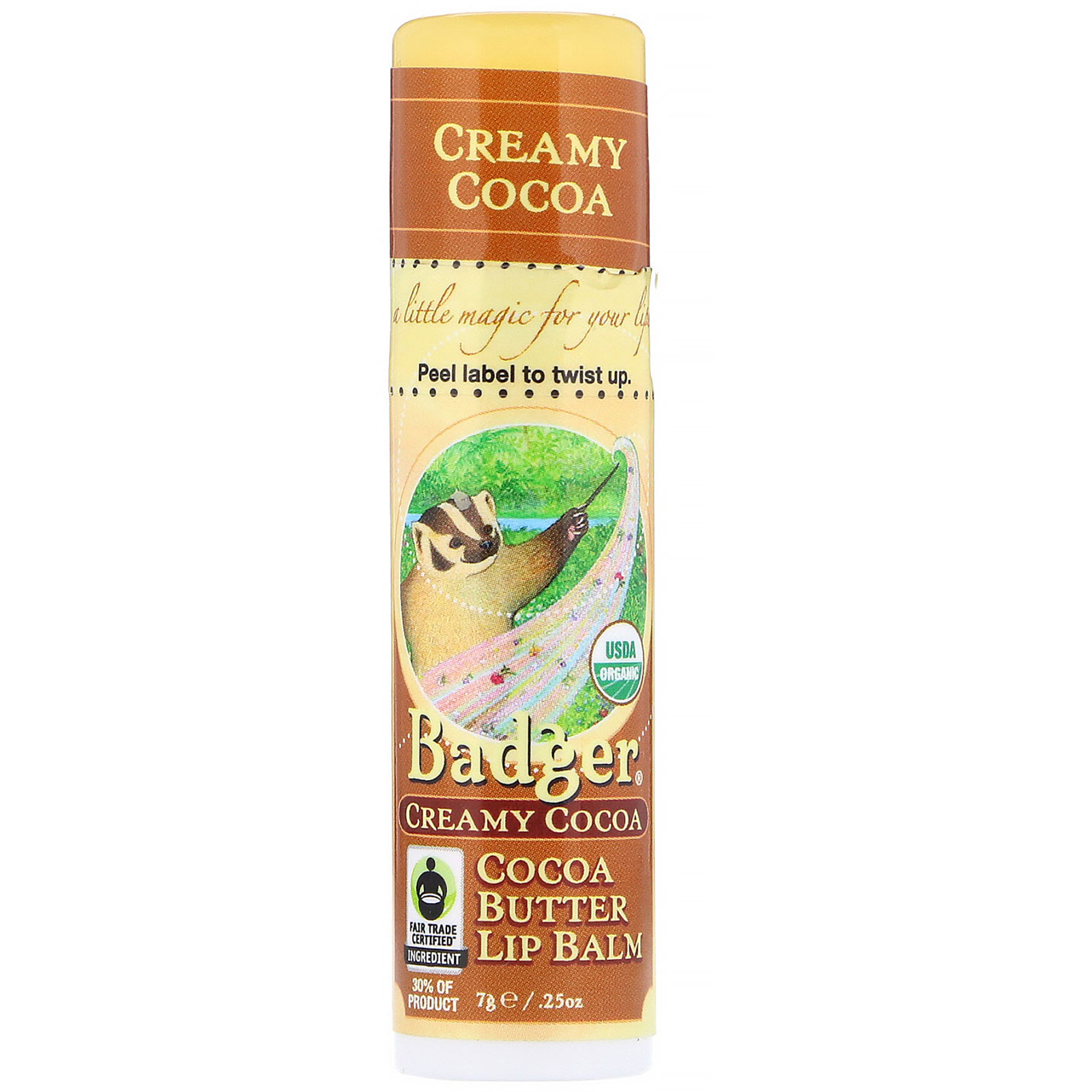 Badger Company, Balm Labial Manteiga de Cacau, Laranja Doce, 7 g (0.25 oz)